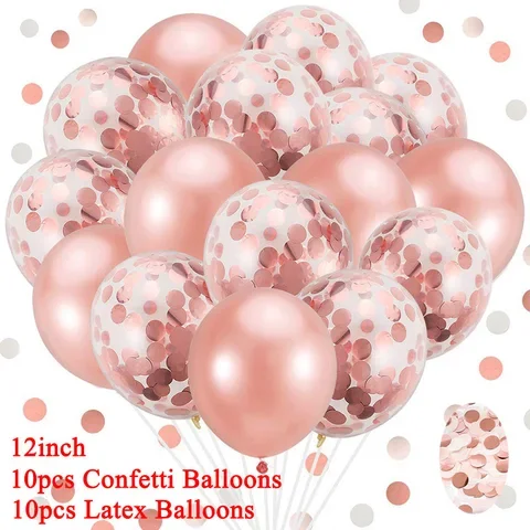 

10 Year Old Balloons Birthday Decorations kids Happy Birthday Party Supplies Baby Boy Girl Rose Gold Number Foil Latex