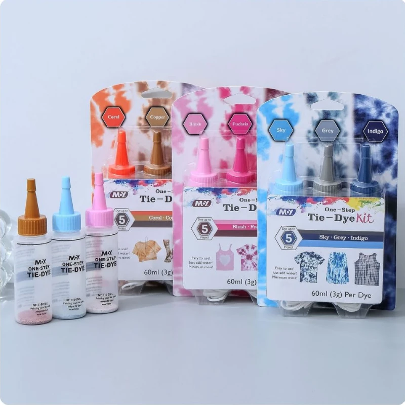 60ml Tie-dye Set Plant Environmentally Friendly for Handmade DIY Clothes Graffiti T-shirts Painting Materials Educational Toys