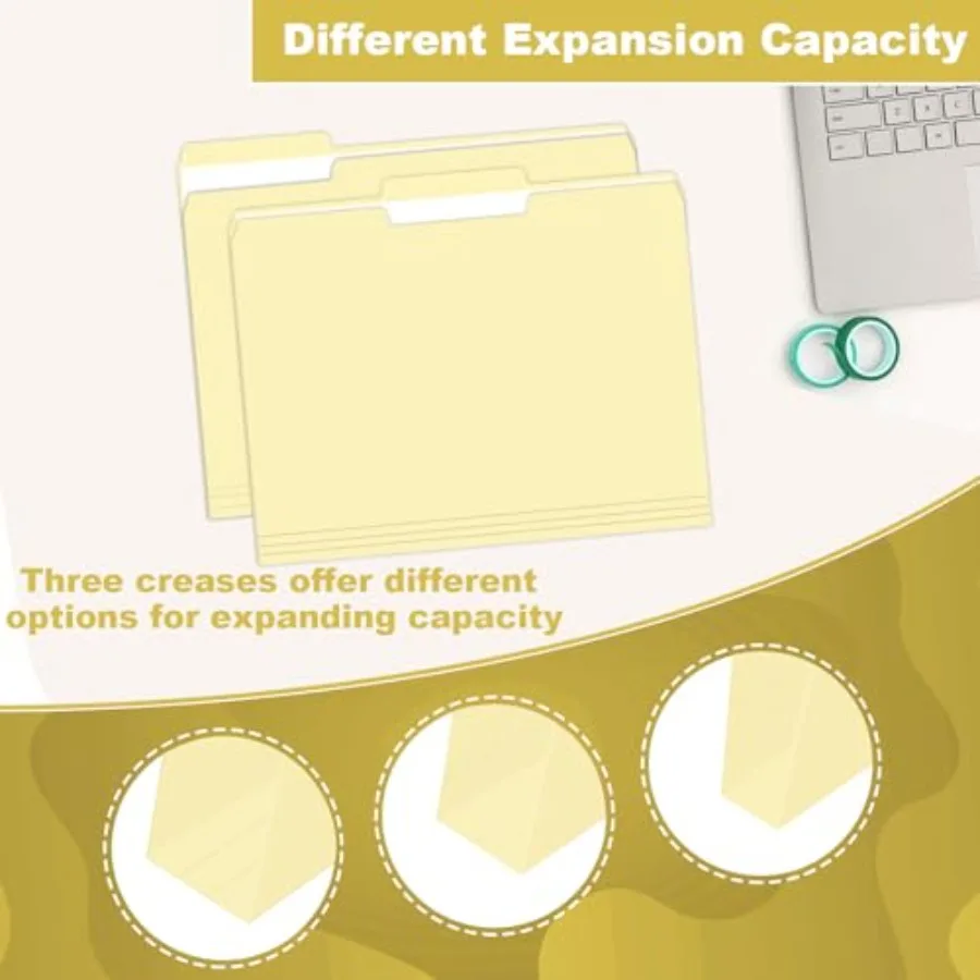 Manila Folders 30 Pack 1 3 Cut Tab File Folders Manila Folders 8.5 x 11 Designed for Office and Classroom Use Letter Size