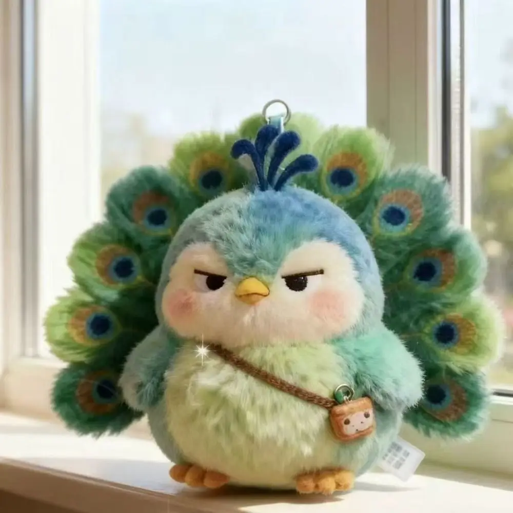 Cute Polyester Peacock Cute Style Texture Peacock Green Peacock Peacock Bag Charm Handbag Decoration