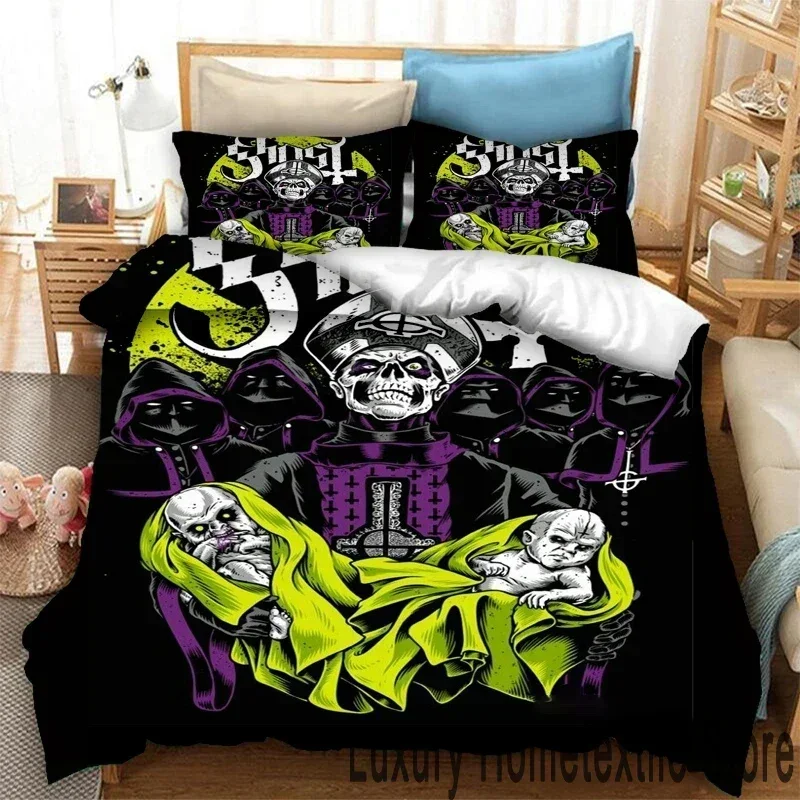 2026 3D Print Ghost Band Bedding Set,Duvet Cover Comforter Bed Set Quilt Cover Pillowcase,King Queen Twin Size Boys Girls Adults