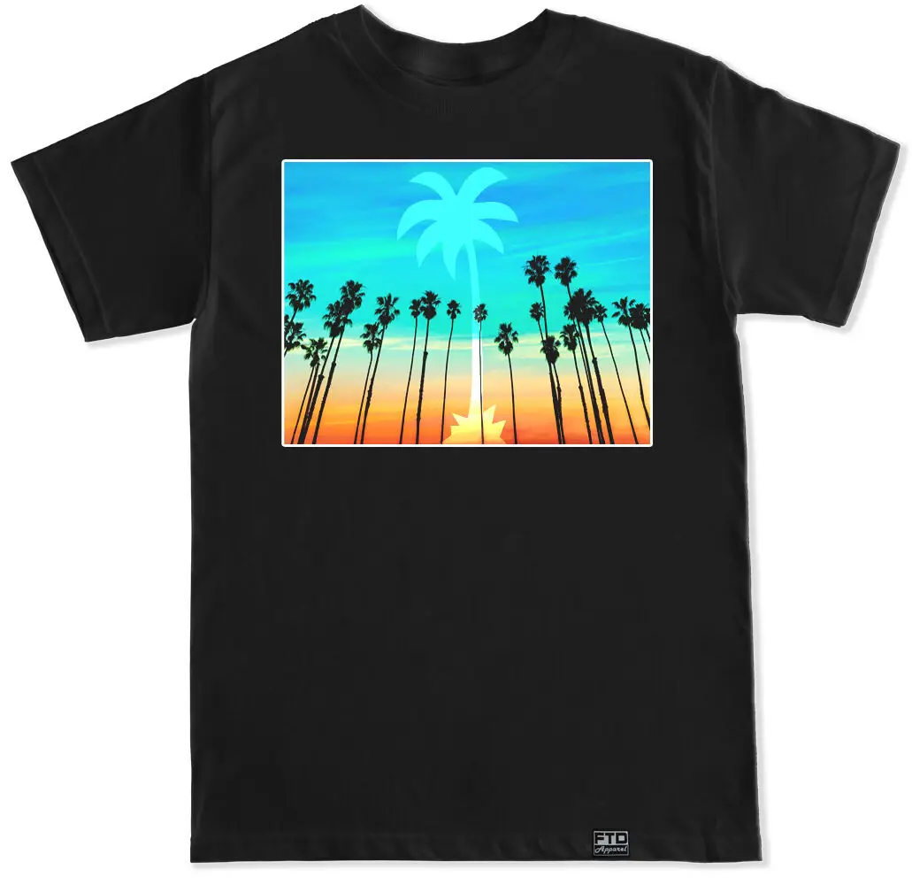 LA PALM TREES CALIFÓRNIA EDM PARTY DUB TRAP MUSIC DJ HOUSE DANCE CAMISA DOS HOMENS