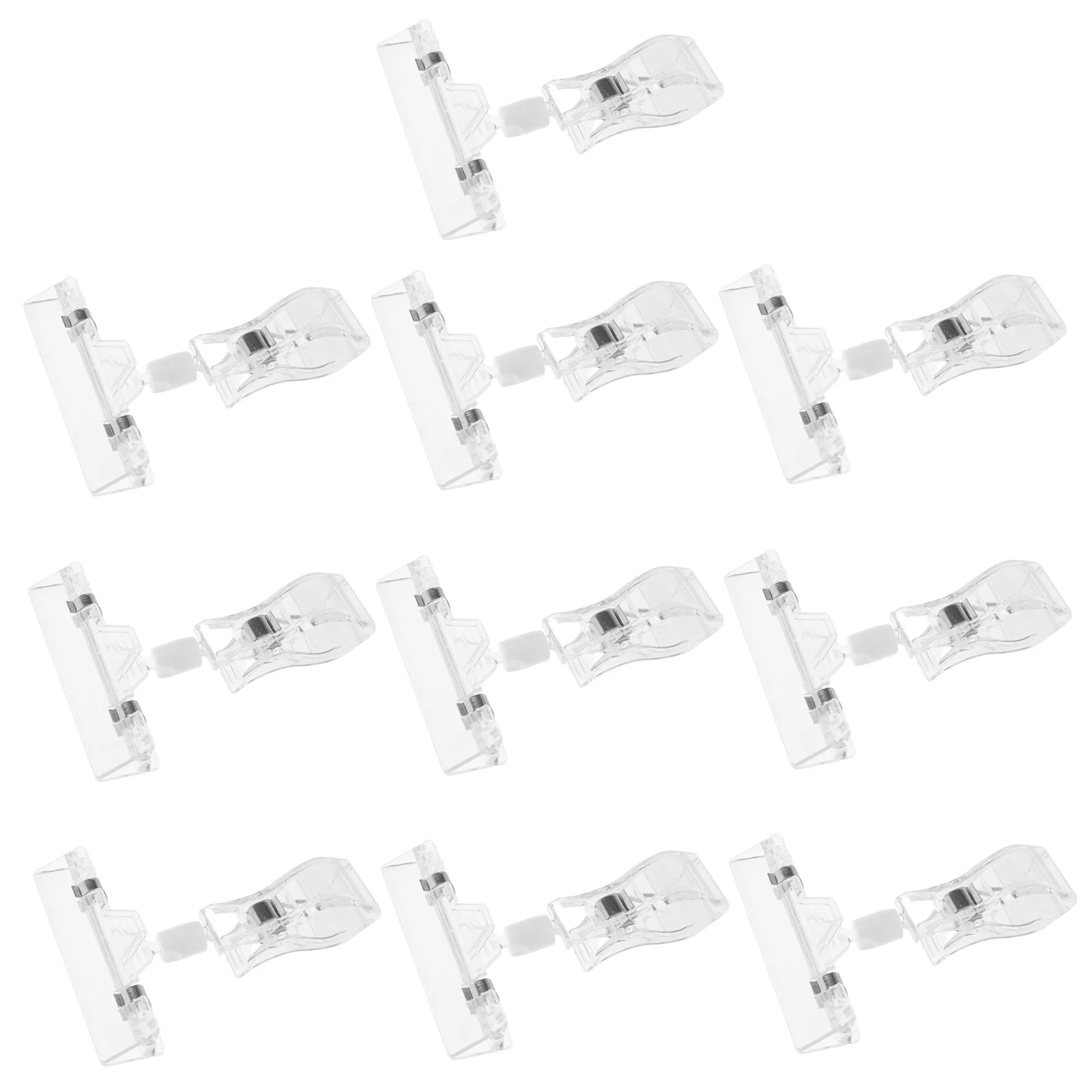 10PCS Plastic Transparent Label Clips Price Tag Clamp Note Fixator for Home Shooping Mall Market note holder