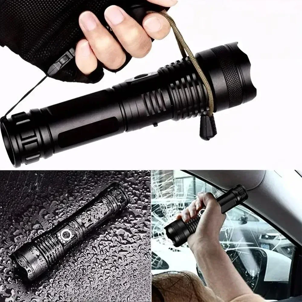 High Power LED Flashlight Rechargeable Torch Tactical Lantern Ultra Powerful Flashlight With USB Charging Outdoor