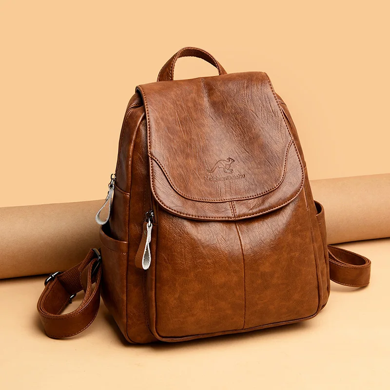 Mode Vrouwen Rugzak Luxe Designer Dames Anti-Diefstal Rugzak Zachte Lederen Schooltassen Grote Capaciteit Reistassen Mochila