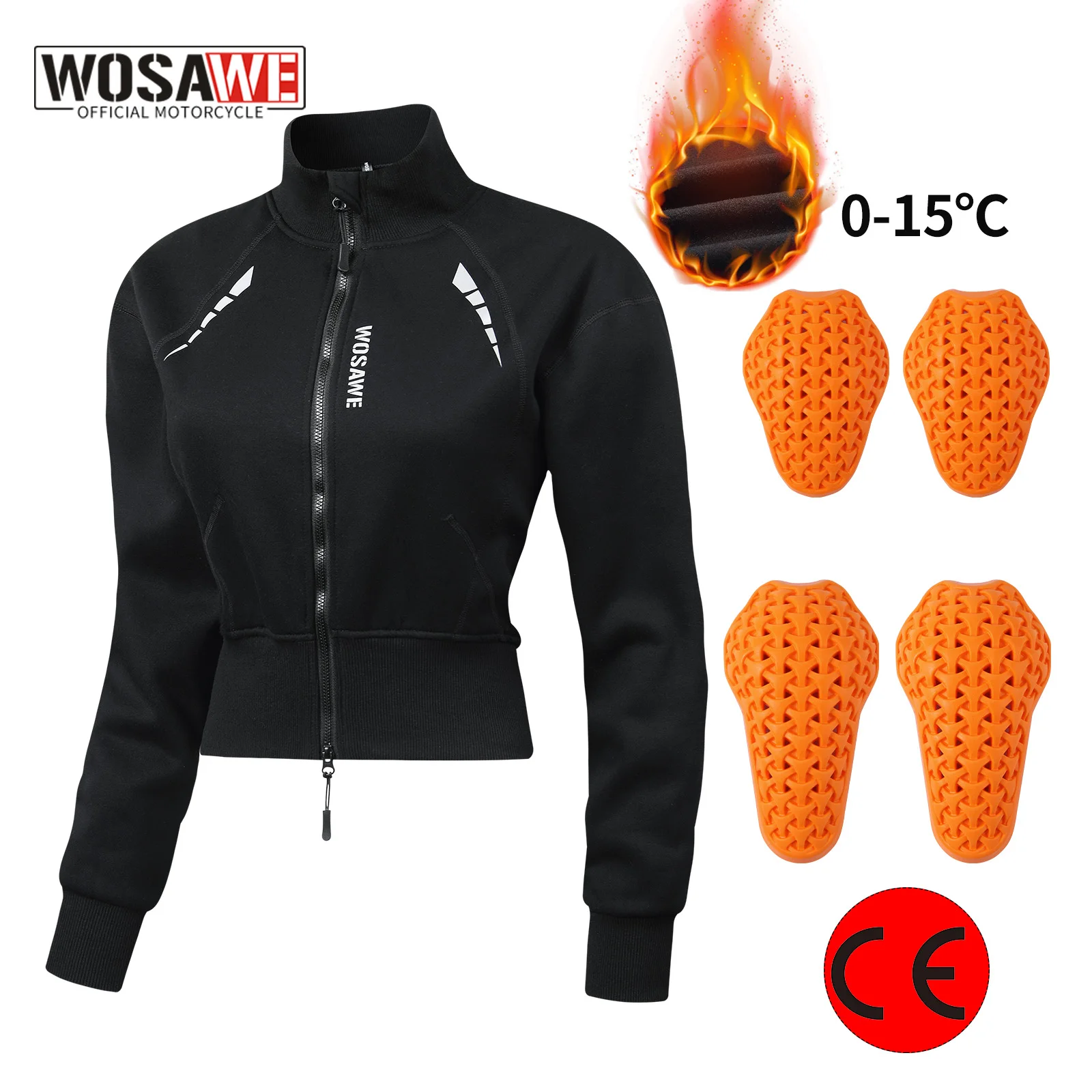 

WOSAWE Winter Motorcycle Jacket Women Motorbike Riding Armor Coat With CE Certified Protective Pads Casual Moto Riding Clothes