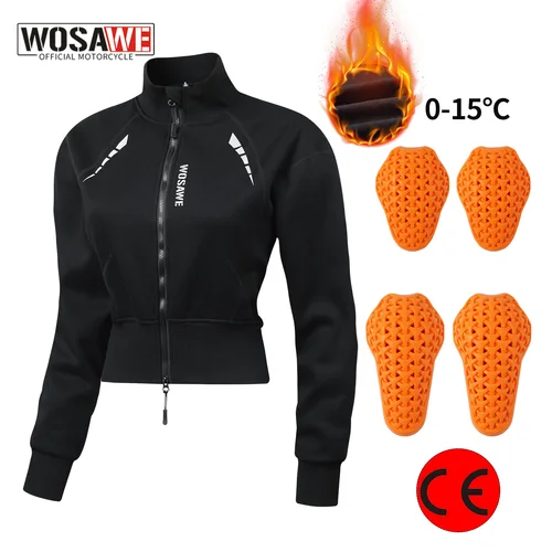 WOSAWE, chaqueta de invierno para motocicleta, abrigo de armadura para montar en Moto para mujer con almohadillas protectoras certificadas CE, ropa informal para montar en Moto