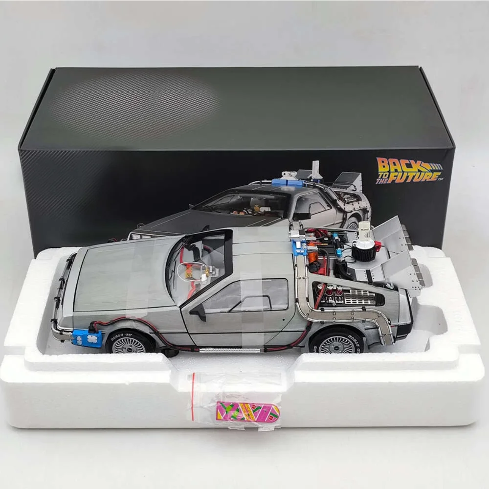 

1/18 Scale Die-Cast Model Car Back To The Future With MR.Fusion Birthday Alloy Gift Toy Collection Scene Matching