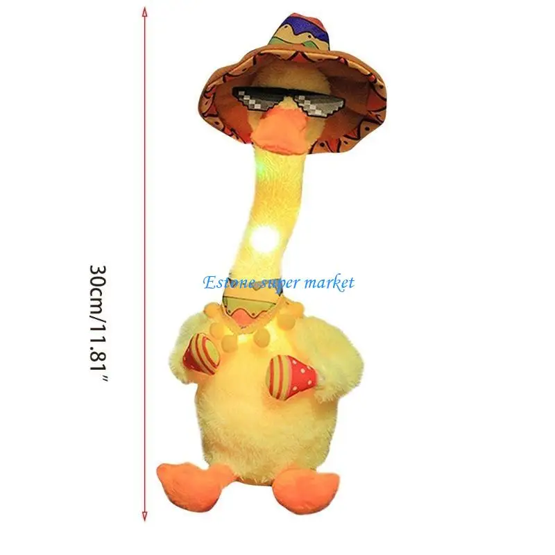 090B Pato eléctrico 30cm/12 pulgadas para decoración muñecas, regalo fiesta para niñas bailando T