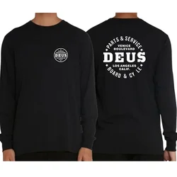 2025 New DEUS EX MACHINA 좋은 품질 S-3XL 플러스 사이즈 티셔츠 남성 여성 긴 소매 코튼 레터 그래프 그래픽 티셔츠 MTB
