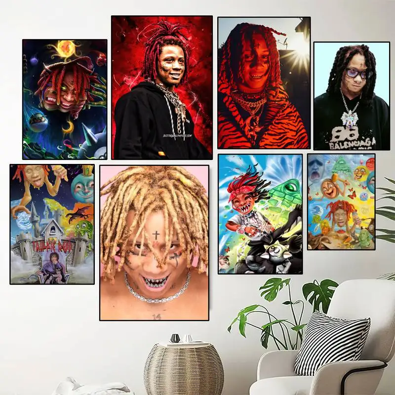 Raper t-trippie hustý r-redd pěvec plakát otisků zeď malba ložnice žití pokoj zeď nálepka malý