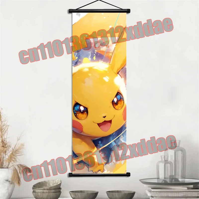 Printed Pokemon Poster Anime Wall Artwork Lucario Pictures Charizard Painting Canvas Pikachu Hanging Scrolls Home Room Decor