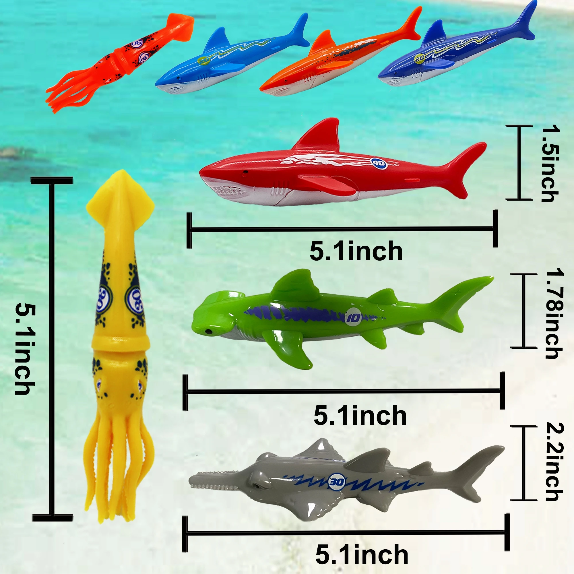 Letnie zabawki treningowe do nurkowania Torpedos rekiny ośmiornica podwodne gry wodne szkolenie basen prezenty zestaw zabawek dla dzieci