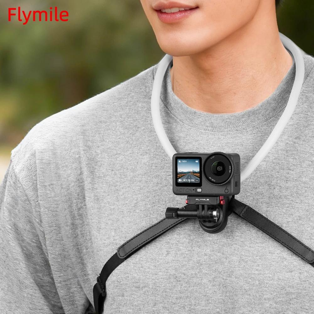 

Flymile Neck Mount Holder for DJI OSMO Action 6 Accessories Chest Strap for Cooking/Riding/Indoor/Outdoor POV Vlogging