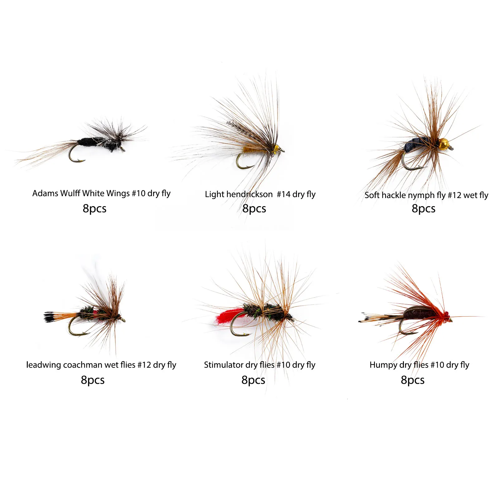 Goture Fly Fishing Flies Kit 25/48/96/150pcs Dry Flies Wet Bait Streamers Nymphs for Fly Fishing Trout Flies Fly Lure