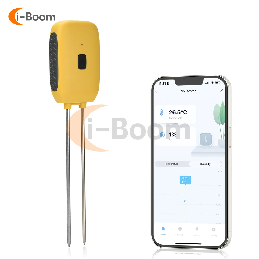 بلوتوث درجة حرارة التربة مقياس الرطوبة لحديقة الذكية كاشف اختبار رطوبة التربة لبساتين المزرعة أصائص زرع مزرعة APP التحكم