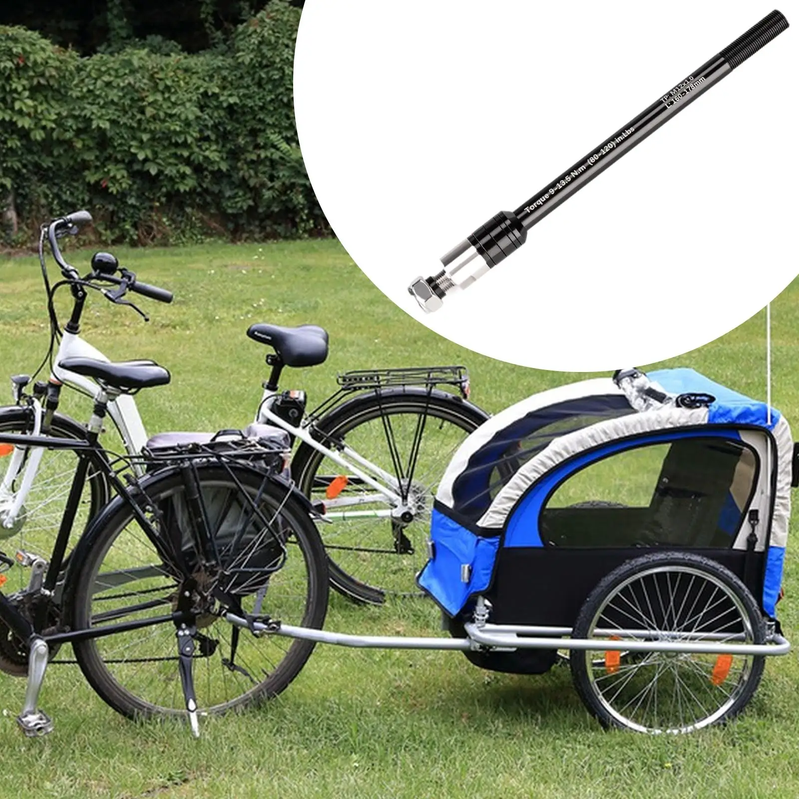 12MM Thru Axle Bicycle Trailer Hitch Adapter Aluminum Alloy Hub Replacement Part for Bike Repair