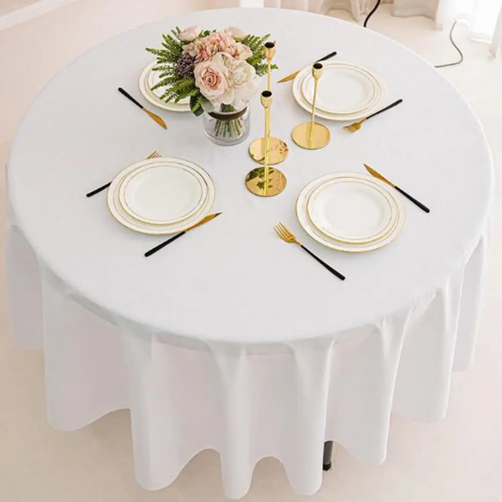 Party Supplies Waterproof Round Tablecloth Set for Banquets Parties Stain proof Anti slip Table with Easy for Picnics