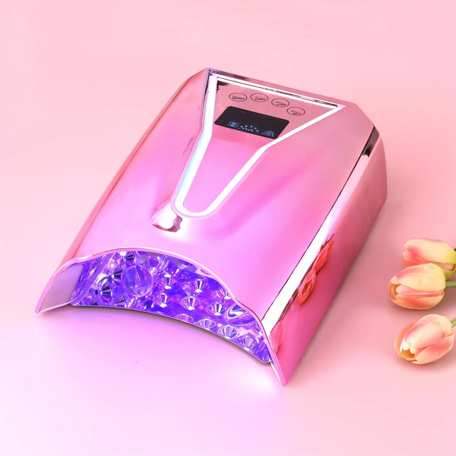 Cordless & Rechargeable Nail Curing Lamp 128W With 4 LCD Time Display Timer, Auto Sensor