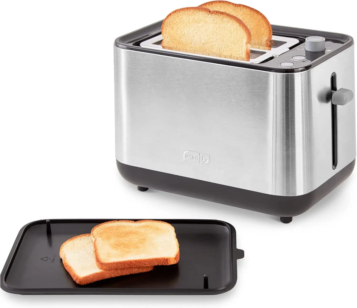 

2-Slice Toaster with 5 Browning Levels, Extra-Wide Slot, 1-Touch Bagel & +15 Seconds, Easy Clean Crumb Tray (Black)