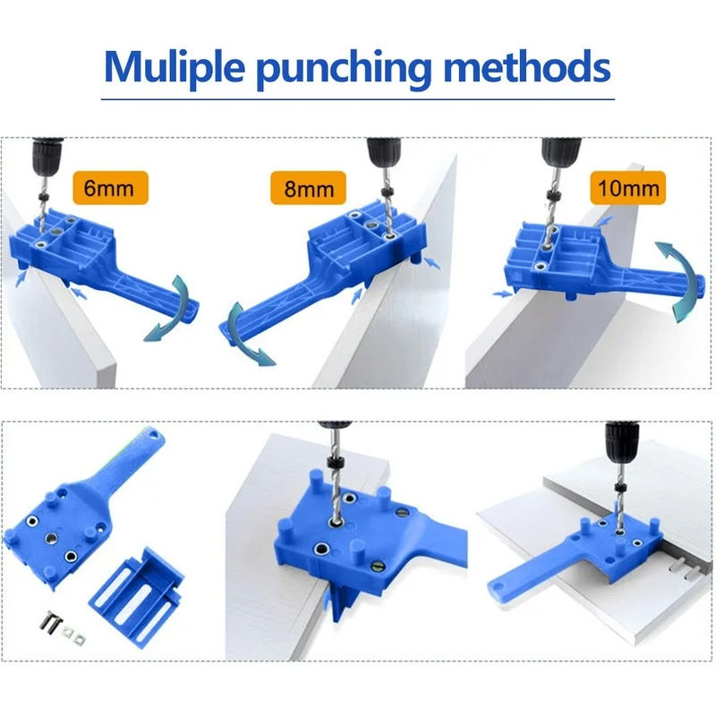 Ahşap Doweling Jig yumruk bulucu matkap kılavuzu el ağaç İşleme cep delik Jig kiti ahşap dübel eklemler için matkap delgeç\'in