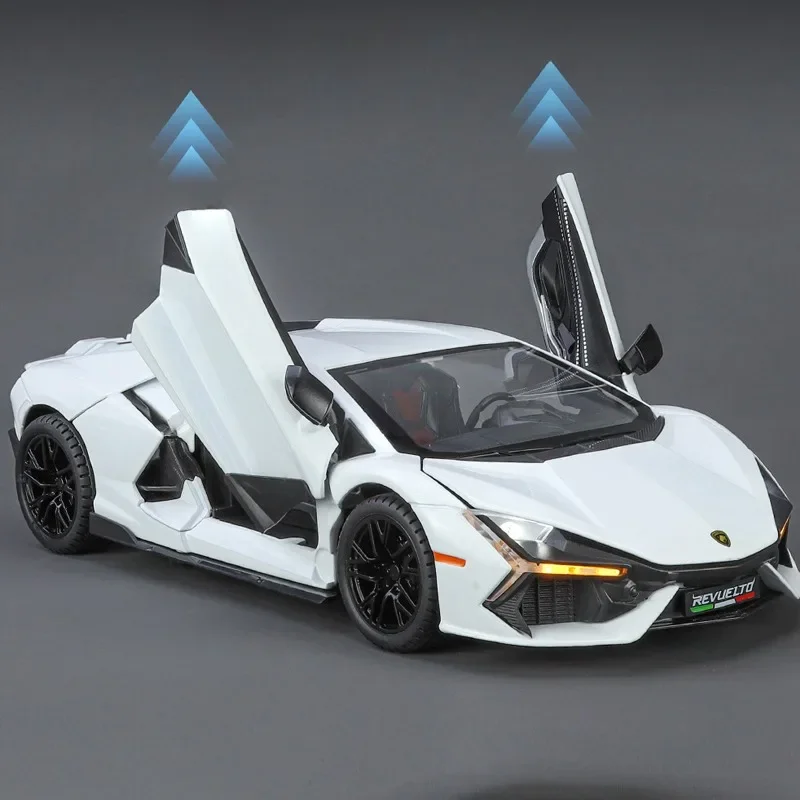 Diecast Alloy Model Of 1:24 Scale Lambo Revuelto Car Model Sound Light Collective Miniature Voiture Children Boy Birthday gift