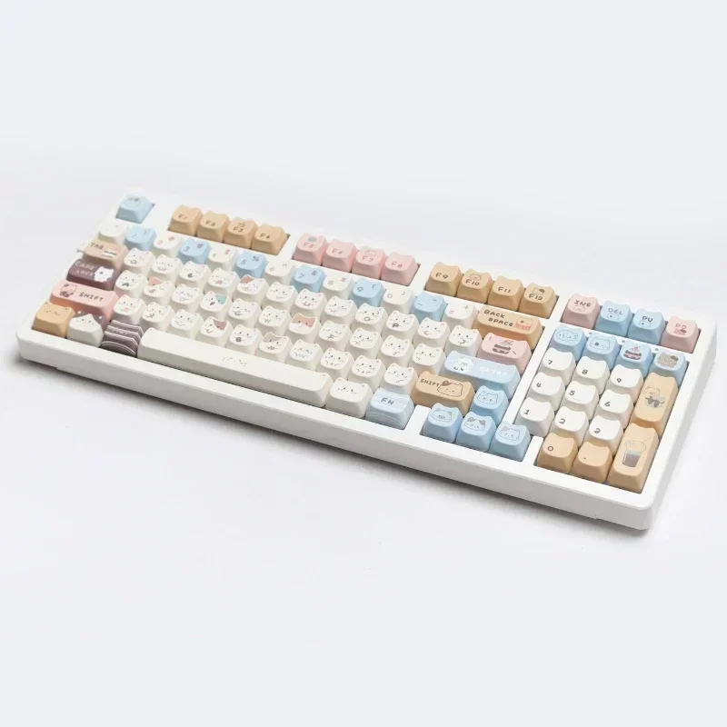 sea salt meow 140 teclas pbt keycaps mao perfil keycap dye sublimation mecanico teclado keycap para mx switch gk64 gk75 01