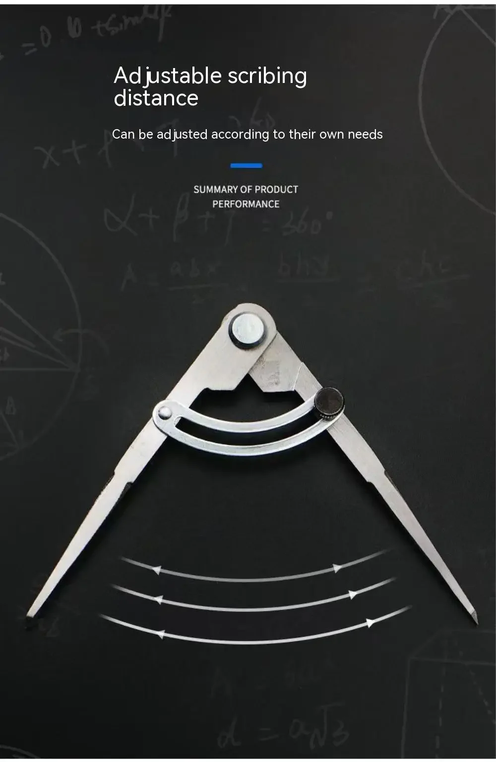 Bussola per la lavorazione del legno Disegno Bussola da carpentiere 100MM-200MM Strumento di marcatura circolare Strumento di layout di progettazione per il disegno di geometria