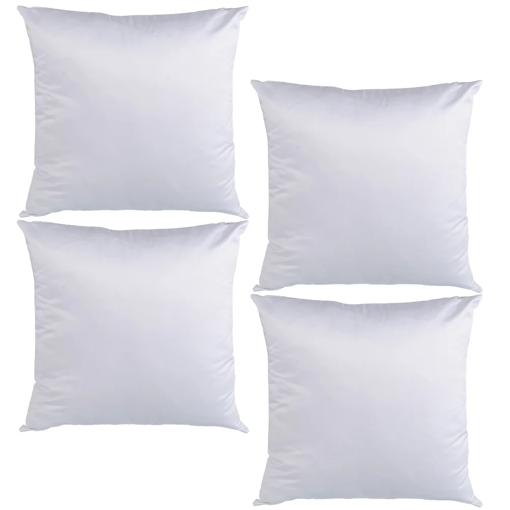 4 Pcs Cushions with Covers Included Blank Throw Pillowcase Couch Pillows for Sublimation White Sofa