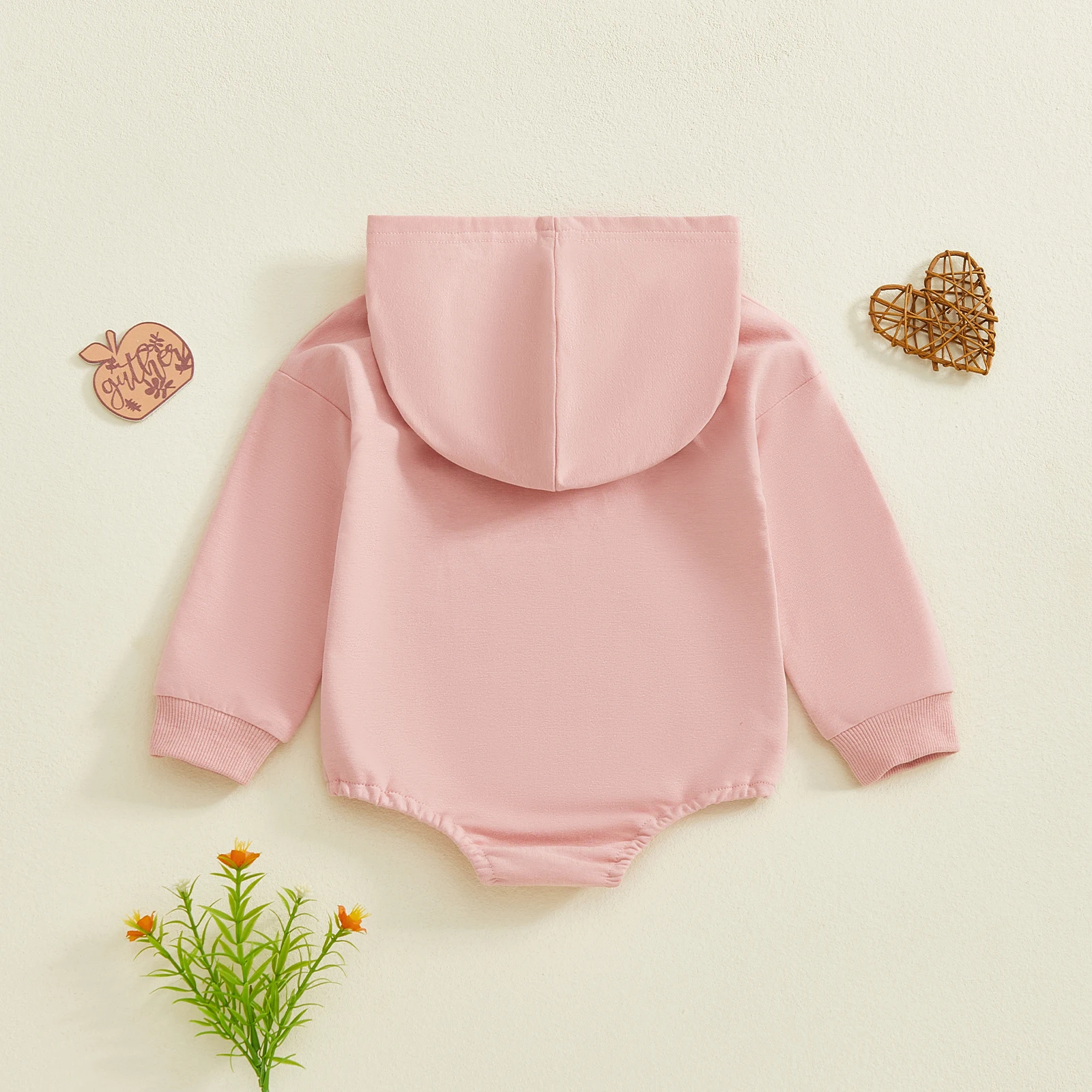 

Toddler Infant Baby Girl Valentines Day Romper Letter Heart Print Long Sleeve Hooded Jumpsuit Cute Spring Fall Clothes