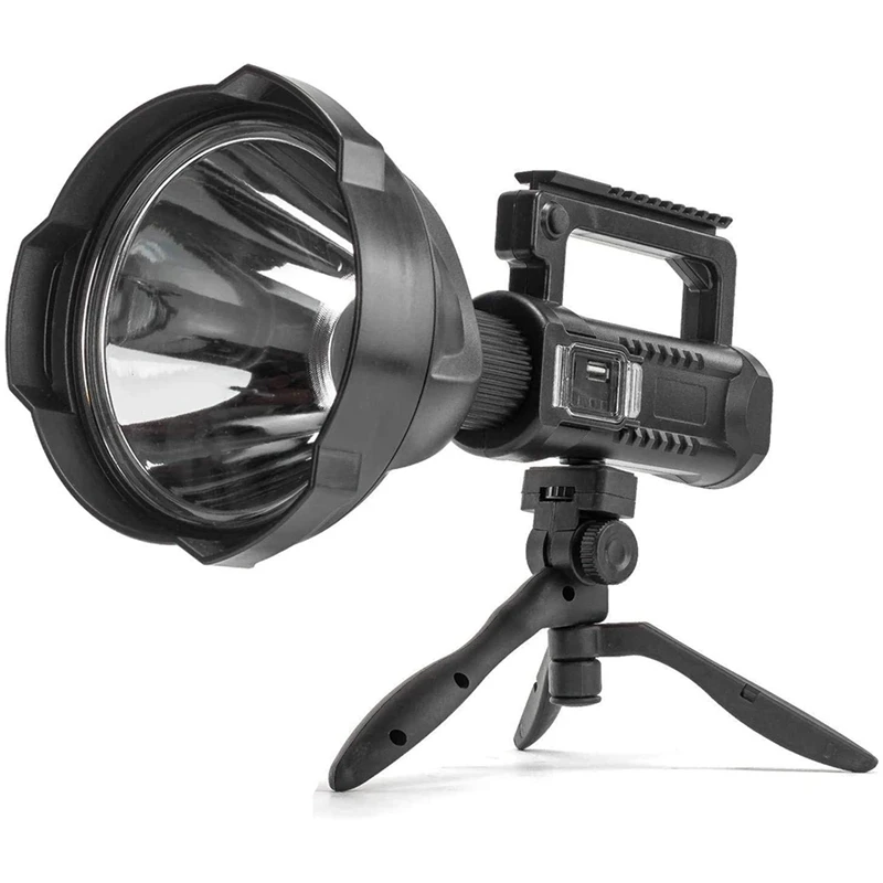 

Rechargeable Spotlight Flashlight High Lumens,Led Searchlight With Tripod And USB Output,Handheld Spotlight For Camping