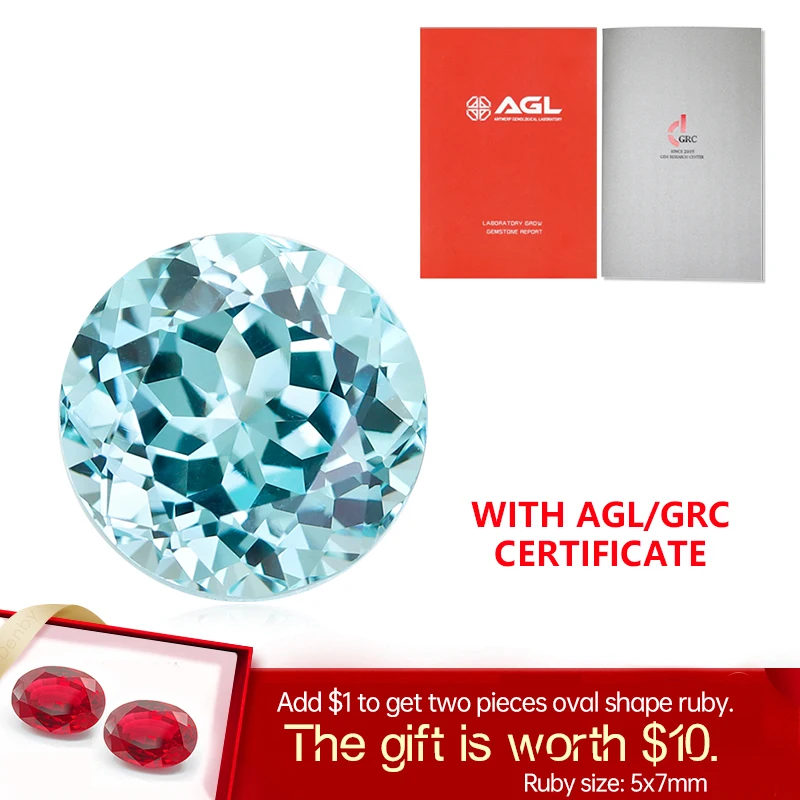 

YinZheng Czochralski Round Shape Lab Grown Paraiba Loose Gemstone Shiny Quality With AGL Certificate Cultivate Paraiba Stone