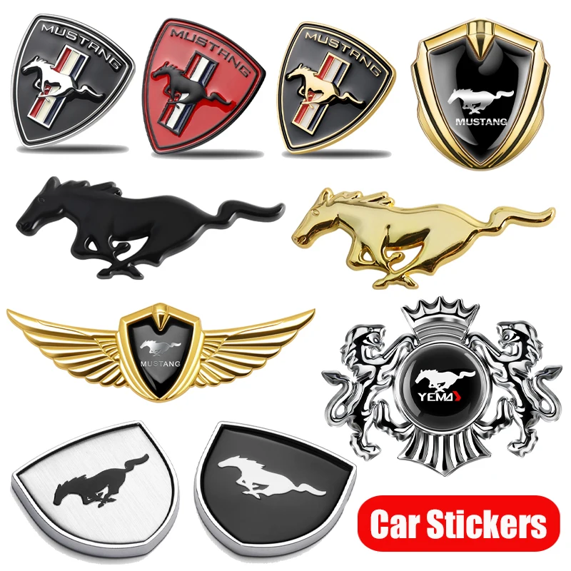 Ford Mustang Metal Crown Lion Car Badge 3D Emblem Sticker For Side Fender Trunk Hood For Focus Kuga F150 Mk3 Mk7 Fiesta Everest view 5