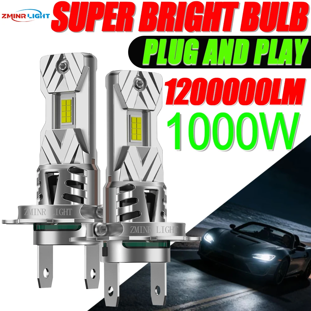

H7 LED Headlight Bulbs for Car CANBUS Turbo 1200000LM Super Bright Auto Lights Fan Cooling Wireless Automobile Headlamp 12V 24V