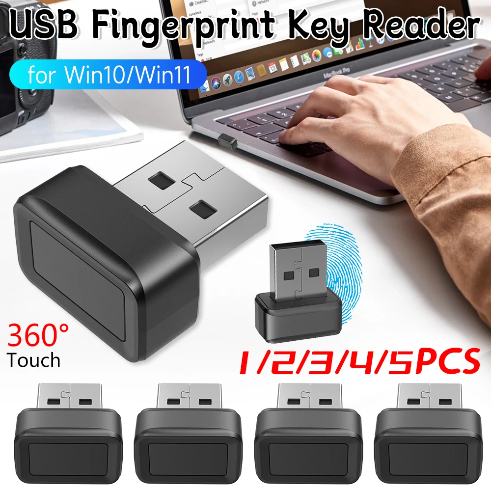 Windows Hello 指紋認証装置（Win10/Win11対応）360度指紋スキャナー搭載で高速オンラインセキュリティ認証を実現