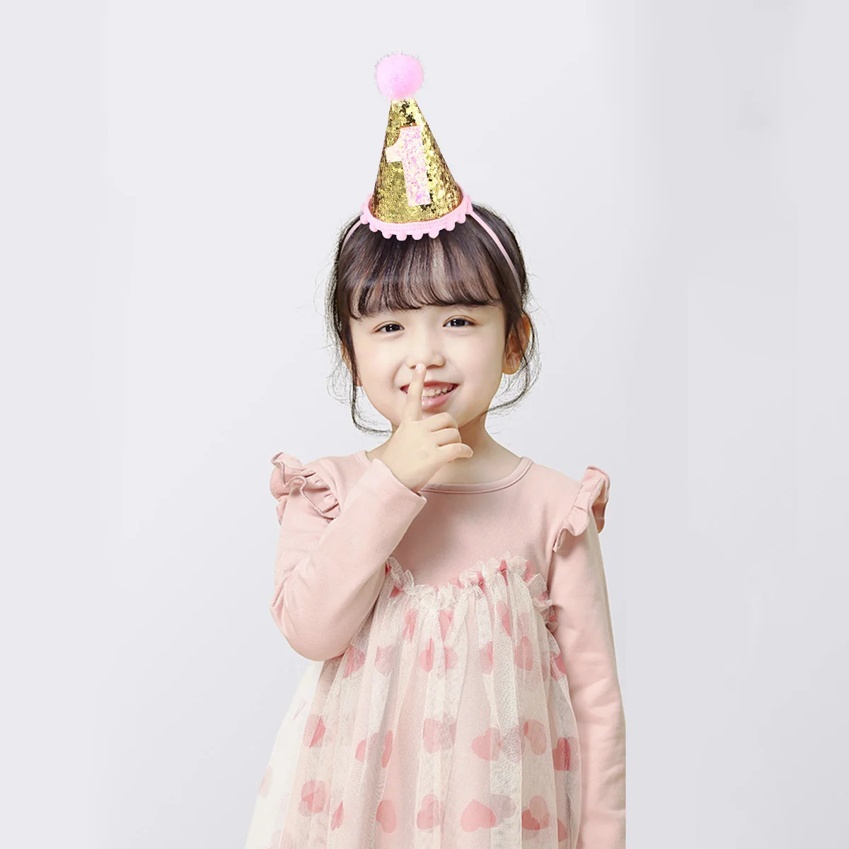

First Birthday Hat Hair Accessories Crown Hairball Toddler