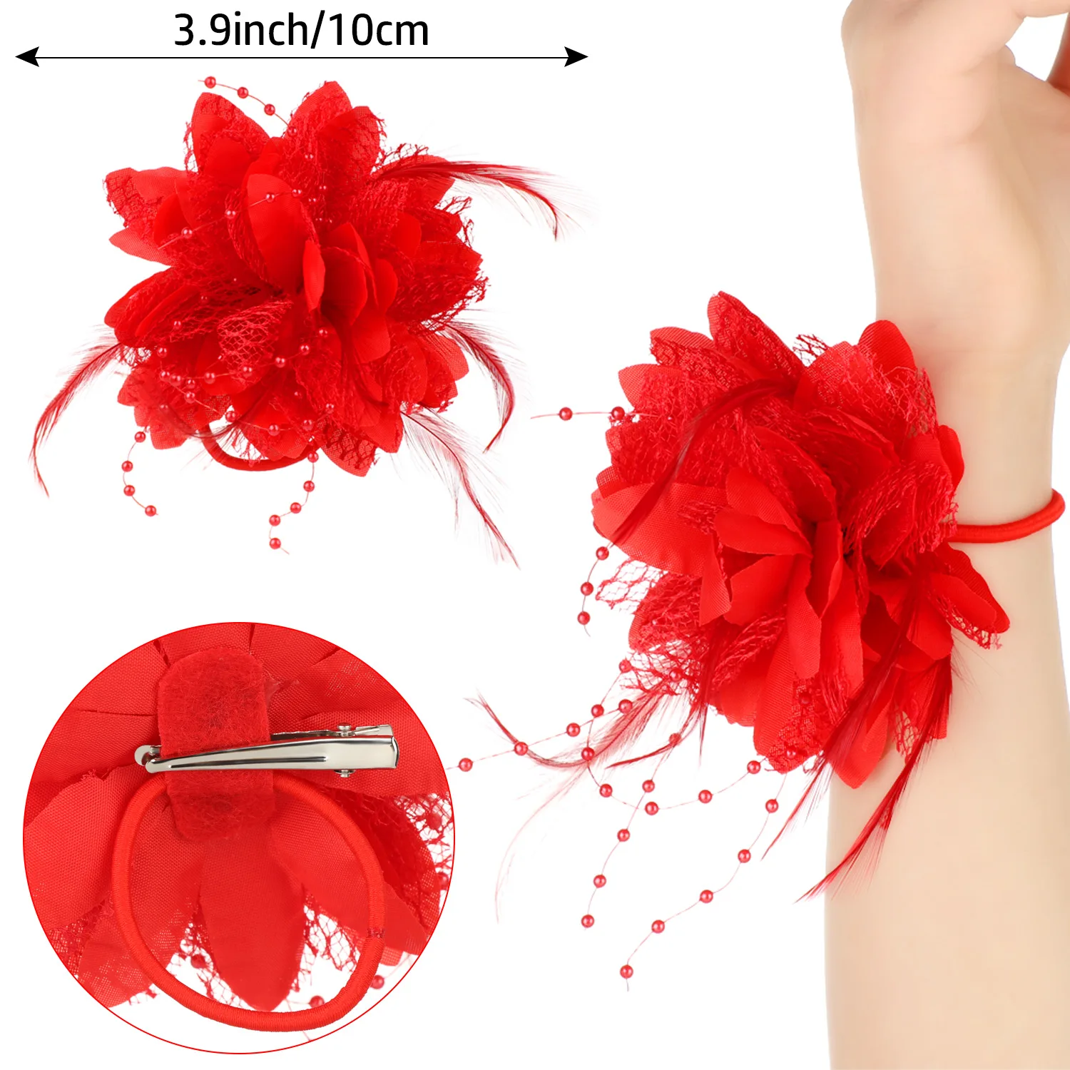 Bridal Trinkets Wedding Head Flower Corsage Feather Headwear Wedding Hairpin Bridal Hair Clip Headdress Adult Hair Accessories