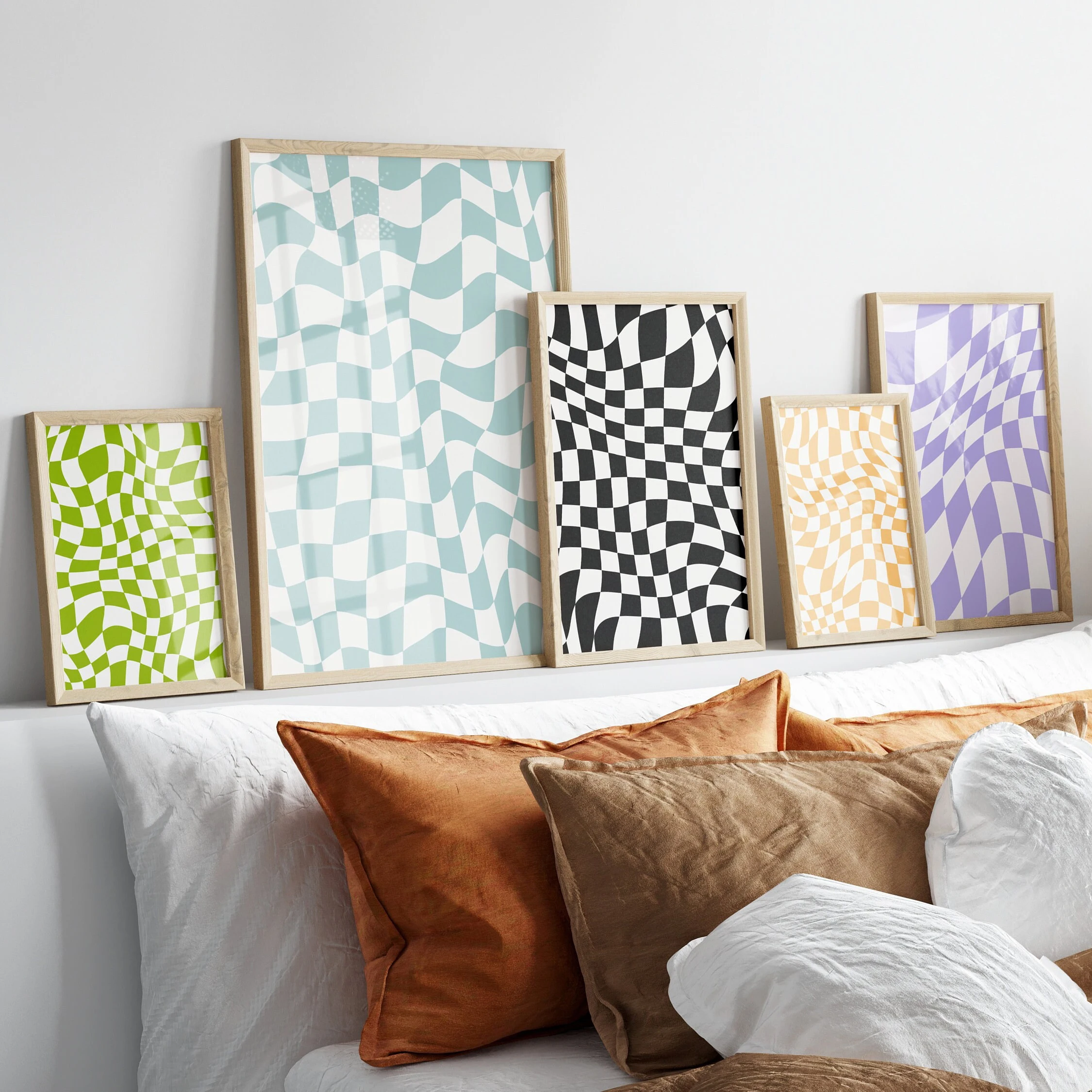 Wall art set including vintage oil paintings and modern dopamine-inducing decorative canvas prints/art posters for home décor