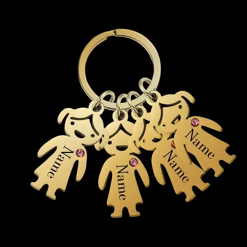 Personalized Birthstone Keychain, Customizable Gift