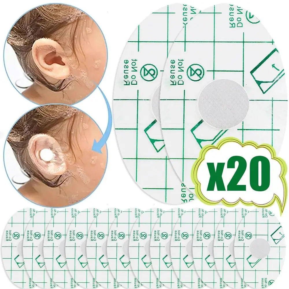 20Pcs Baby Shower Waterproof Ear Stickers Shield Earmuffs Anti-wear Heel Disposable Bath Swim Cover Protector for Kids Adults