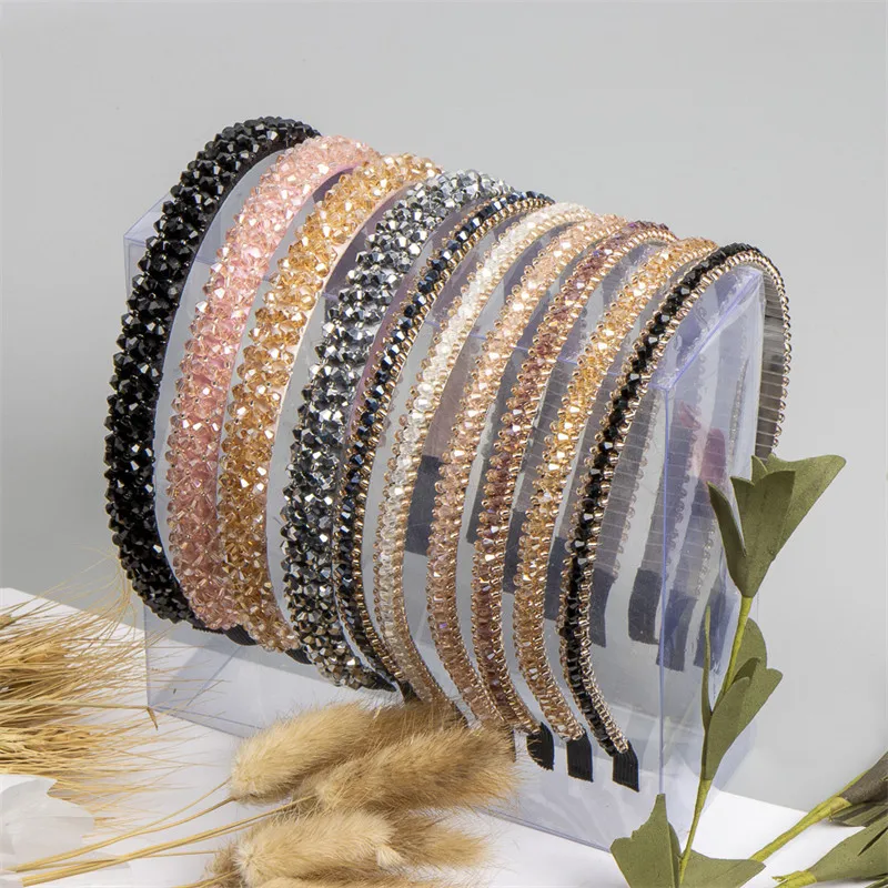 Korean Crystal Beaded Hairband Ladies Face Wash Hair Hoop Girl Handmade Hair Hoop Fashion Luxury Hair Accessories