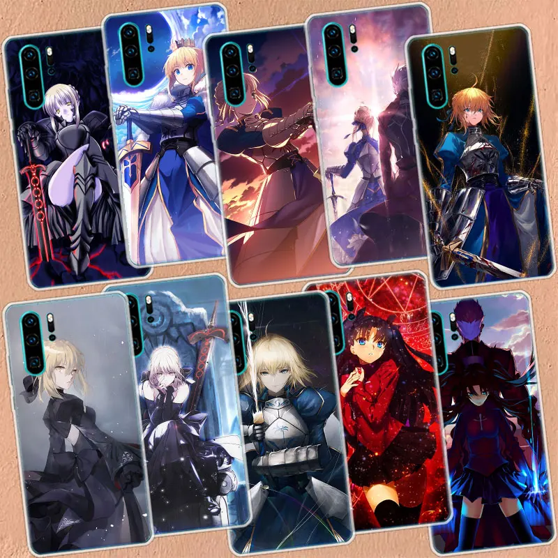 Cartoon Fate Stay Night Saber Phone Case For Huawei P50 Pro P40 P30 Lite P20 P10 Coque Mate 10 Lite 20 30 40 Pro Cover Capa Shel