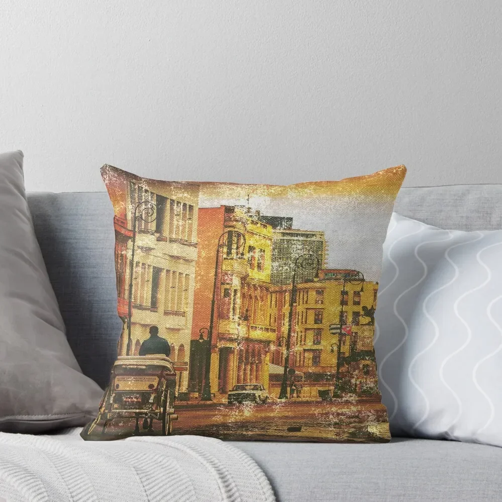 

Vintage Old Havana Cuba Stamp Throw Pillow Pillowcases Cushion Covers Sofa Plaid Sofa Decorative Cushions For Living Room pillow