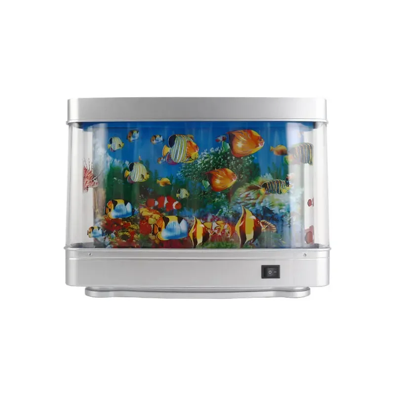 Dynamic Virtual Ocean Led Fish Tank Lamp Dolphin Artificial Tropical Landscape Aquarium Mood Night Light Cute Room Decoration