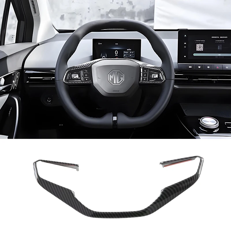 For MG4 MG 4 EV 2024 2023 2022 Carbon Fiber Style Steering Wheel Trim Cover Car Accessories