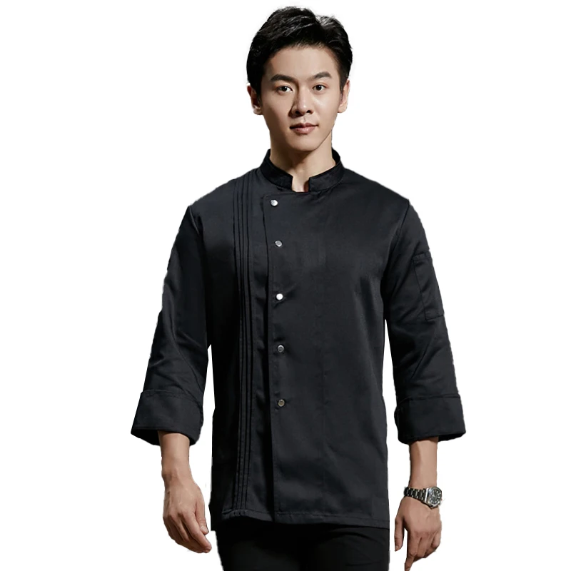 Chaqueta de Chef de gran tamaño para hombre y mujer, abrigo de camarera de cocina, camisa de cocina de restaurante, blusa transpirable, ropa de trabajo de panadería, uniforme