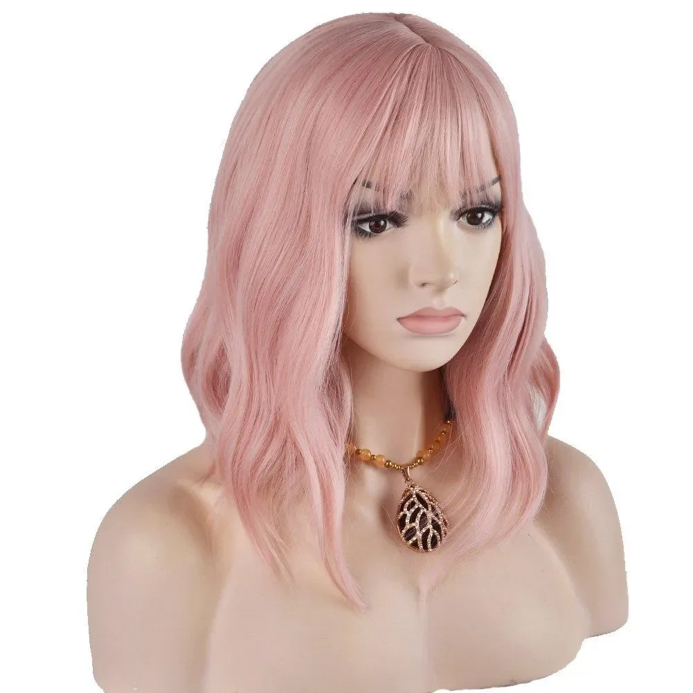 

Ombre Wigs Long Curly Side Part Wig pink Wavy Wigs for Women Synthetic Heat Resistant Party Wigs Natural Looking