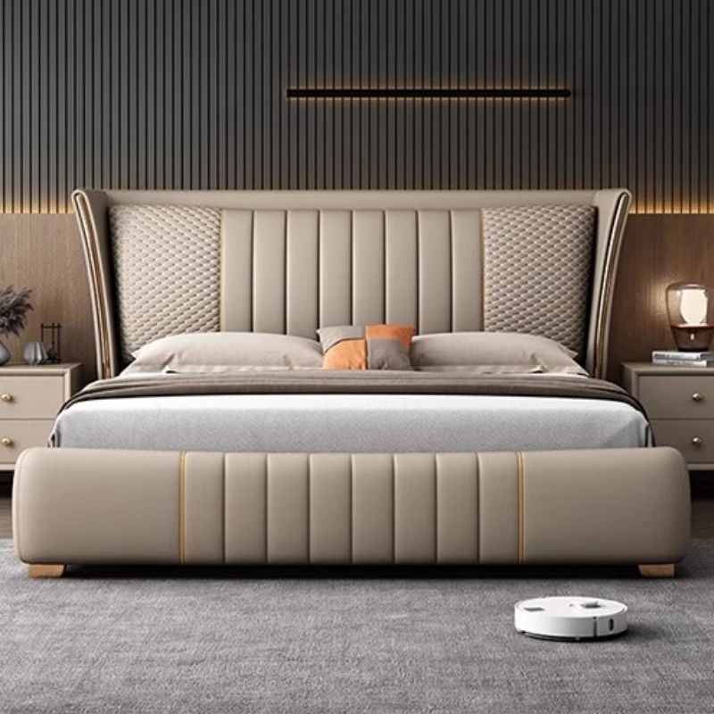 

luxury modern Two persons bed bases and frames 220x200cm cosy bedroom beds with headboard 2 people bedframe furniture home
