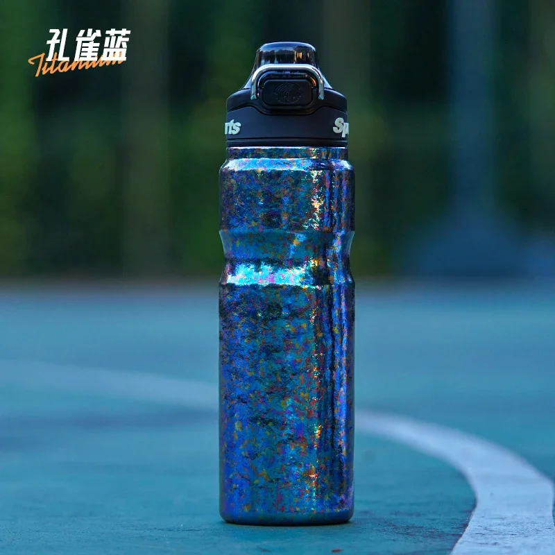 

650ml Pure Titanium Insulated Water Bottle Large Capacity Portable For Outdoor Camping Fitness Hiking Student Daily Drinking Cup