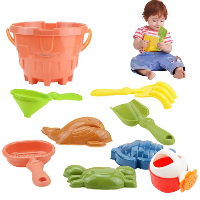 

Sand Toys For Beach Outdoor Games Beach Toys Toddler Toys With Sand Bucket Shovel 9 Pcs Sandbox Toys Sand Castle Kit Travel Toys